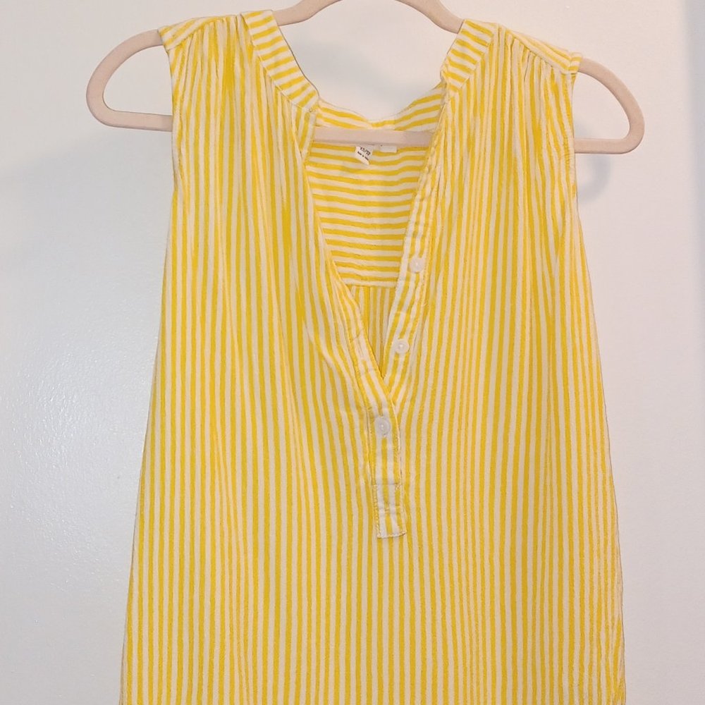 SUMMER & SPRING YELLOW PIN STRIPE BLOUSE